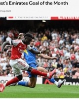 阿森纳8月最佳进球：萨卡对阵利兹联小角度抽射破门